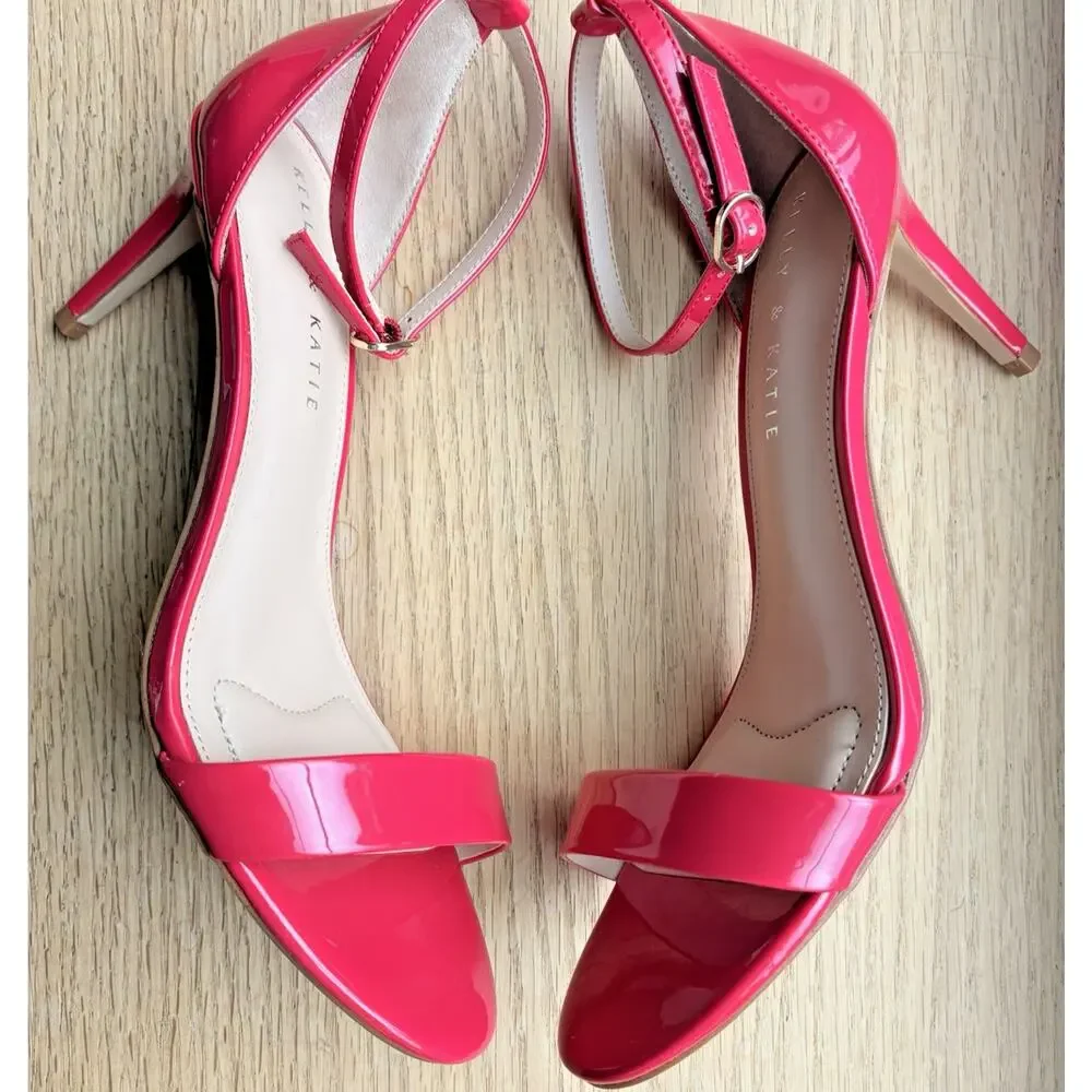NEW Kelly & Katie Kirstie Strappy High Heel Shoes Hot Pink Barbie SIZE 8.5